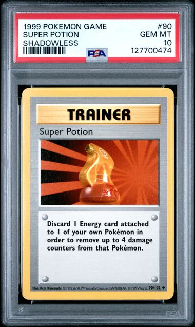 1999 POKEMON GAME #90 SUPER POTION SHADOWLESS PSA 10 - 474