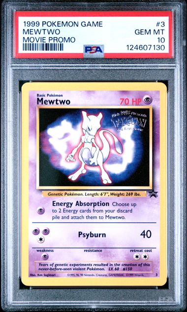 1999 POKEMON GAME MOVIE #3 MEWTWO MOVIE PROMO PSA 10 - 130