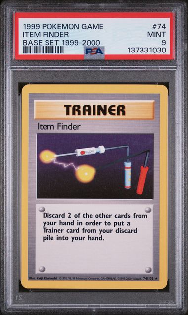 1999 POKEMON GAME #74 ITEM FINDER BASE SET 1999-2000 PSA 9 - 030