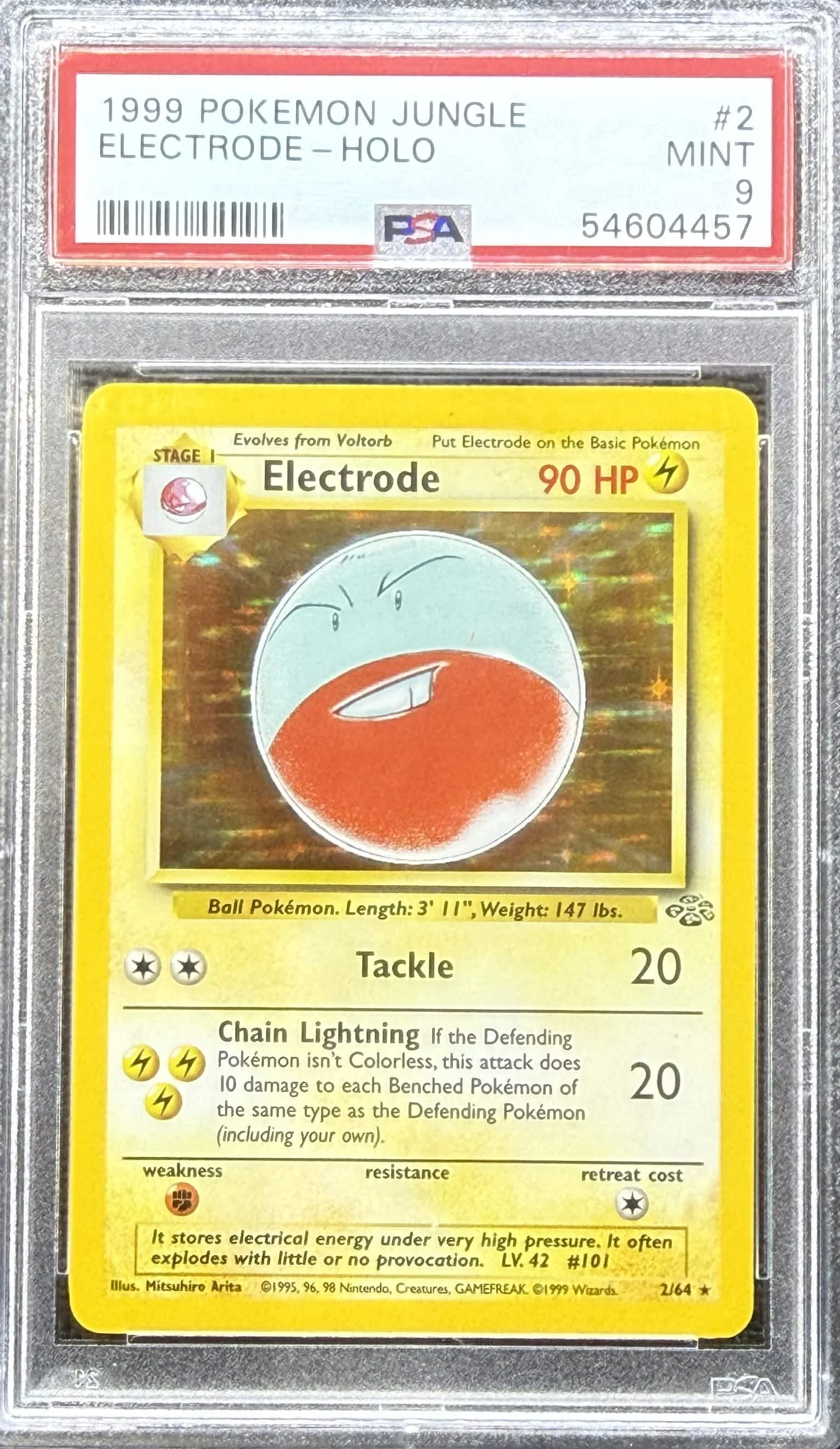 1999 POKEMON JUNGLE #2 ELECTRODE-HOLO PSA 9 - 457
