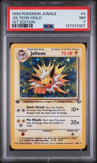 1999 POKEMON JUNGLE #4 JOLTEON-HOLO 1ST EDITION PSA 7 - 007