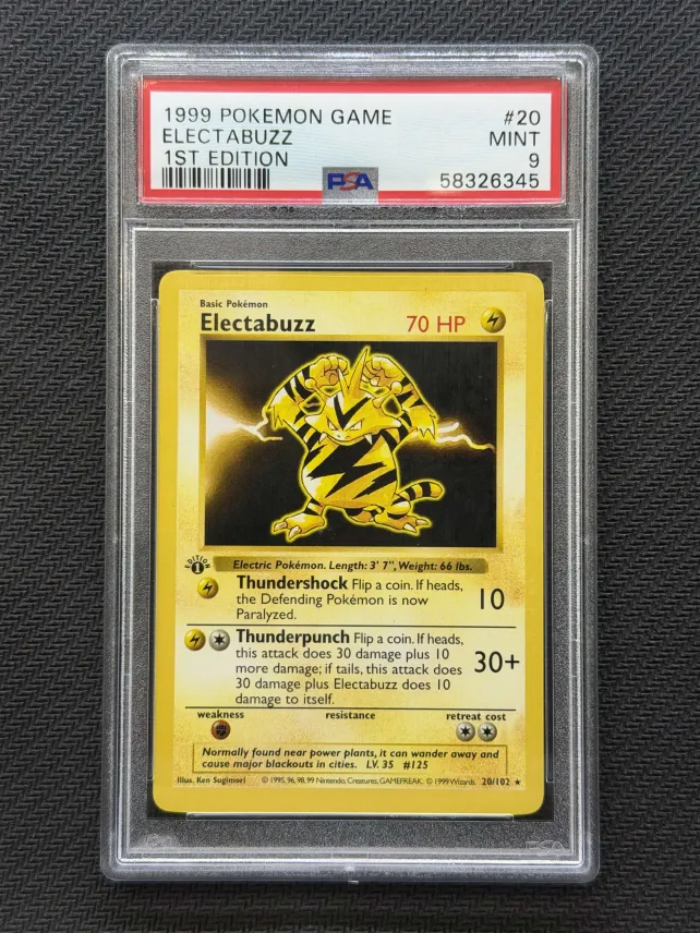 1999 POKEMON GAME #20 ELECTABUZZ 1ST EDITION PSA 9 - 345