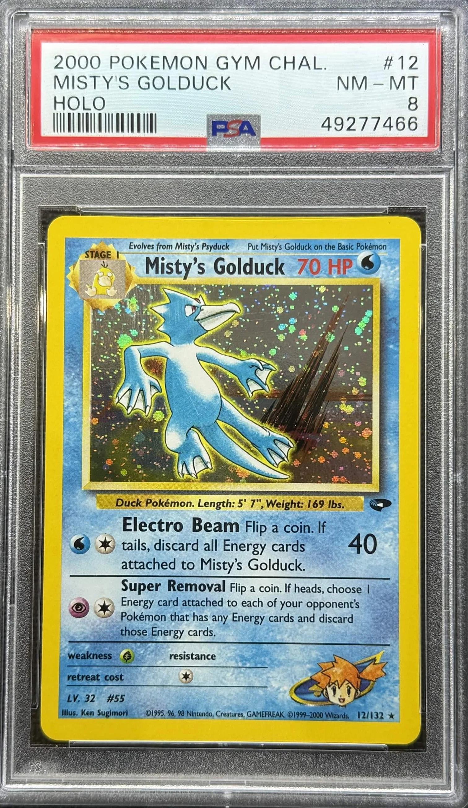 2000 POKEMON GYM CHALLENGE #12 MISTY'S GOLDUCK HOLO PSA 8 - 466