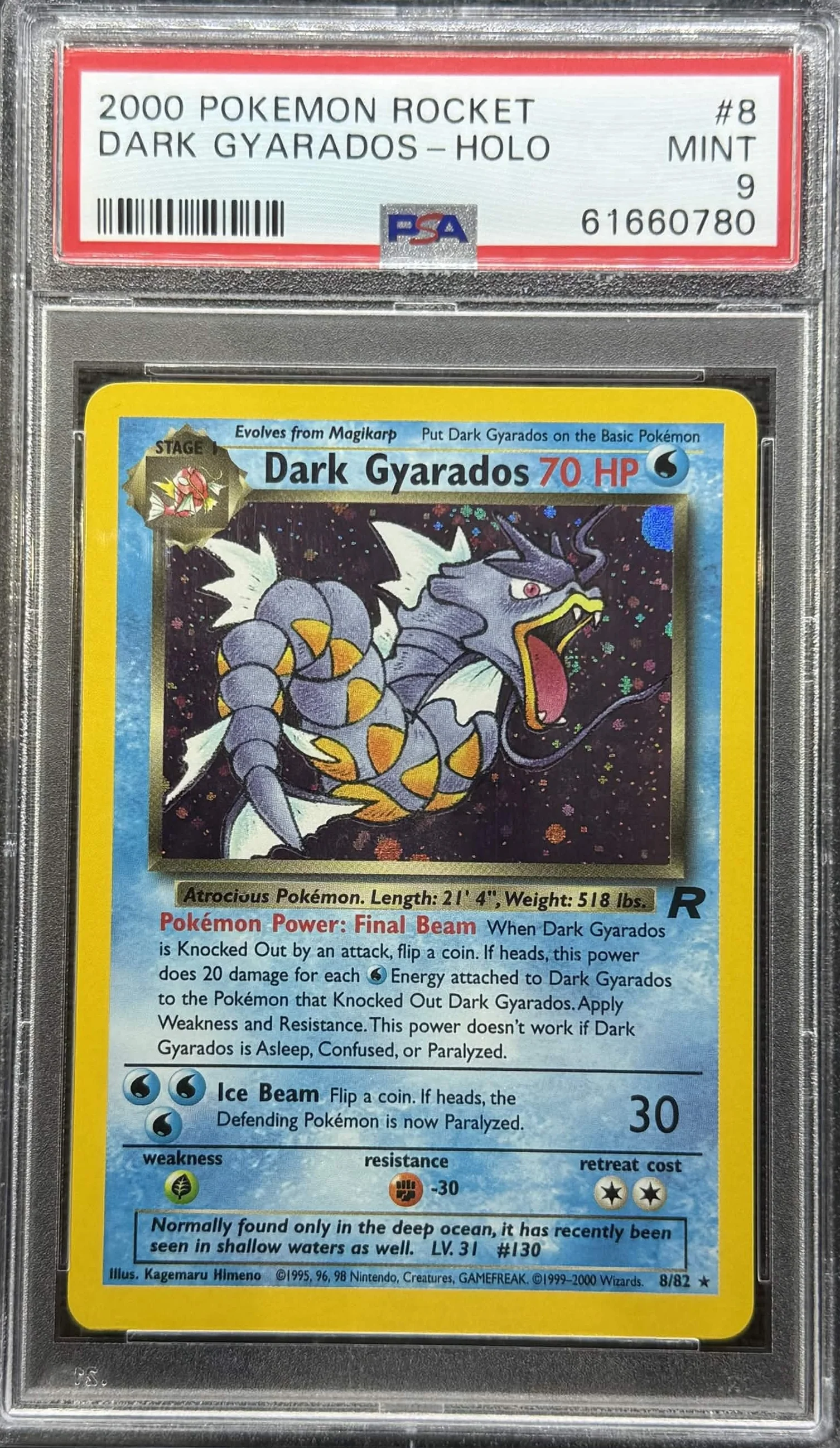 2000 POKEMON ROCKET #8 DARK GYARADOS-HOLO PSA 9 - 780
