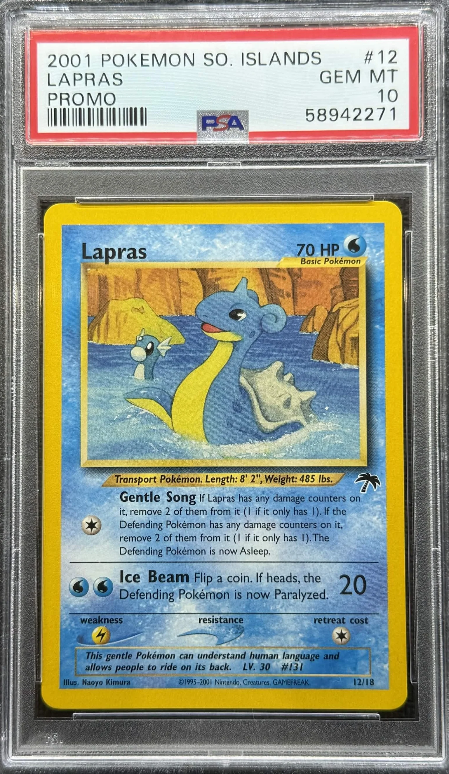 2001 POKEMON SOUTHERN ISLANDS PROMO #12 LAPRAS PROMO PSA 10 - 271