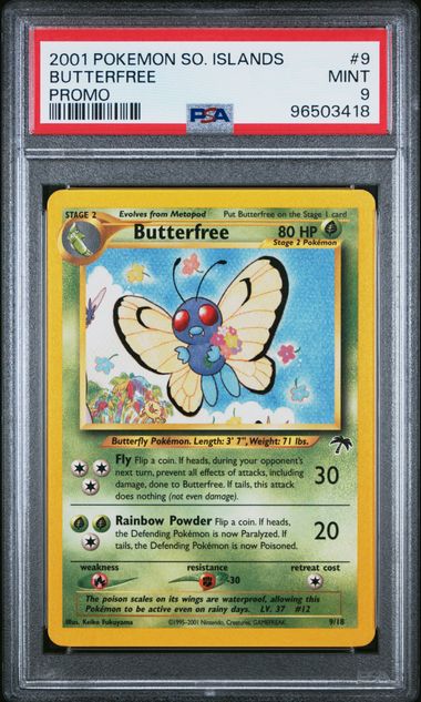 2001 POKEMON SOUTHERN ISLANDS PROMO #9 BUTTERFREE PROMO PSA 9 - 418