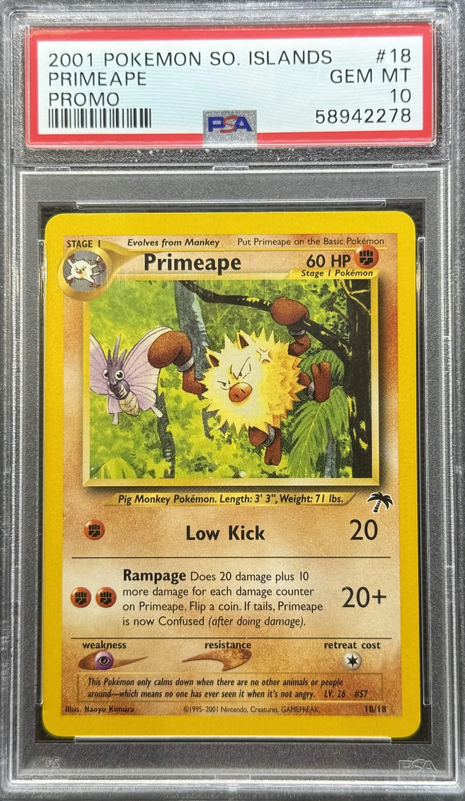 2001 POKEMON SOUTHERN ISLANDS PROMO #18 PRIMEAPE PROMO PSA 10 - 278