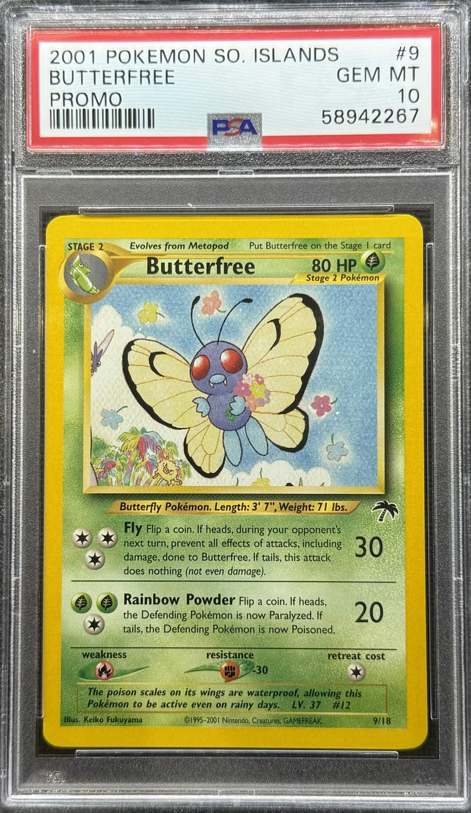 2001 POKEMON SOUTHERN ISLANDS PROMO #9 BUTTERFREE PROMO PSA 10 - 267