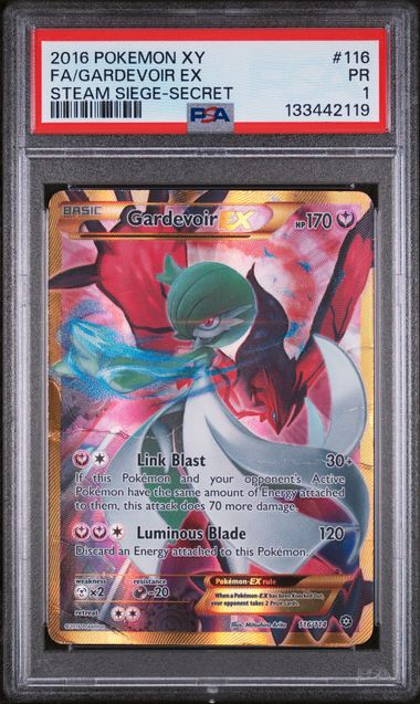 2016 POKEMON XY STEAM SIEGE #116 FA/GARDEVOIR EX STEAM SIEGE-SECRET PSA 1 - 119
