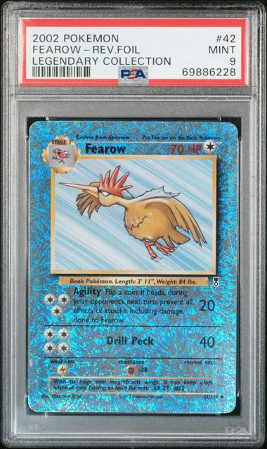 2002 POKEMON LEGENDARY COLLECTION #42 FEAROW-REV.FOIL LEGENDARY COLLECTION PSA 9 - 228