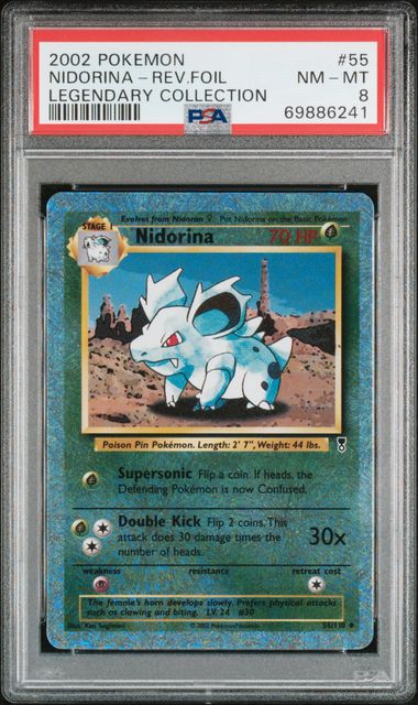 2002 POKEMON LEGENDARY COLLECTION #55 NIDORINA-REV.FOIL LEGENDARY COLLECTION PSA 8 - 241