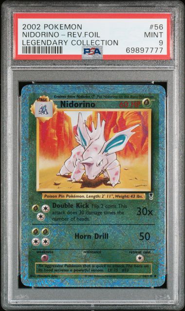 2002 POKEMON LEGENDARY COLLECTION #56 NIDORINO-REV.FOIL LEGENDARY COLLECTION PSA 9  - 777