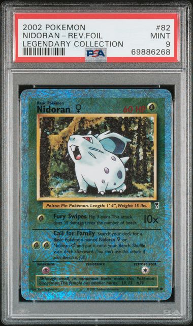 2002 POKEMON LEGENDARY COLLECTION #82 NIDORAN-REV.FOIL LEGENDARY COLLECTION PSA 9 - 268