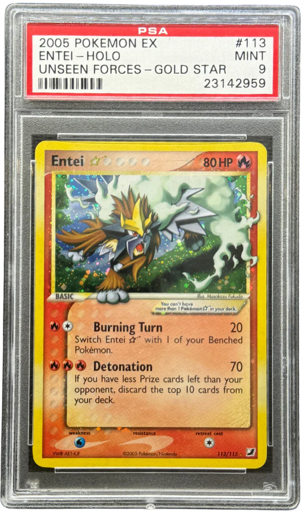 2005 POKEMON EX UNSEEN FORCES #113 ENTEI-HOLO EX UNSEEN FORCES PSA 9 - 959