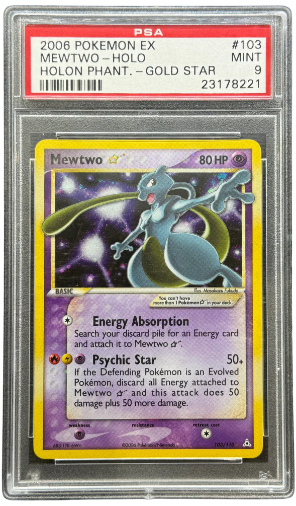 2006 POKEMON EX HOLON PHANTOMS #103 MEWTWO-HOLO EX HOLON PHANTOMS PSA 9 - 221