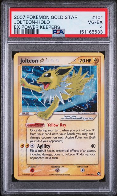 2007 POKEMON EX POWER KEEPERS #101 JOLTEON-HOLO EX POWER KEEPERS PSA 4 - 533