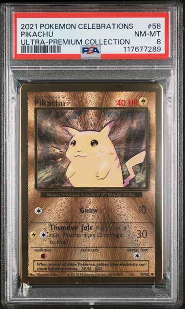 2021 POKEMON CELEBRATIONS ULTRA-PREMIUM COLLECTION #58 PIKACHU ULTRA-PREMIUM COLLECTION PSA 8 - 289