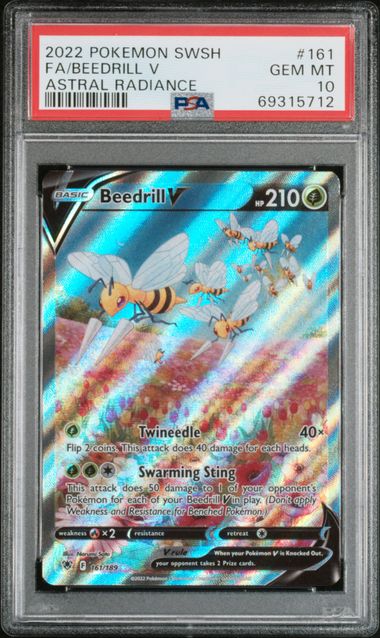 2022 POKEMON SWORD & SHIELD ASTRAL RADIANCE #161 FA/BEEDRILL V ASTRAL RADIANCE PSA 10 - 712