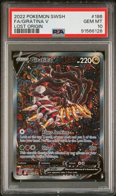 2022 POKEMON SWORD & SHIELD LOST ORIGIN #186 FA/GIRATINA V LOST ORIGIN PSA 10 - 126