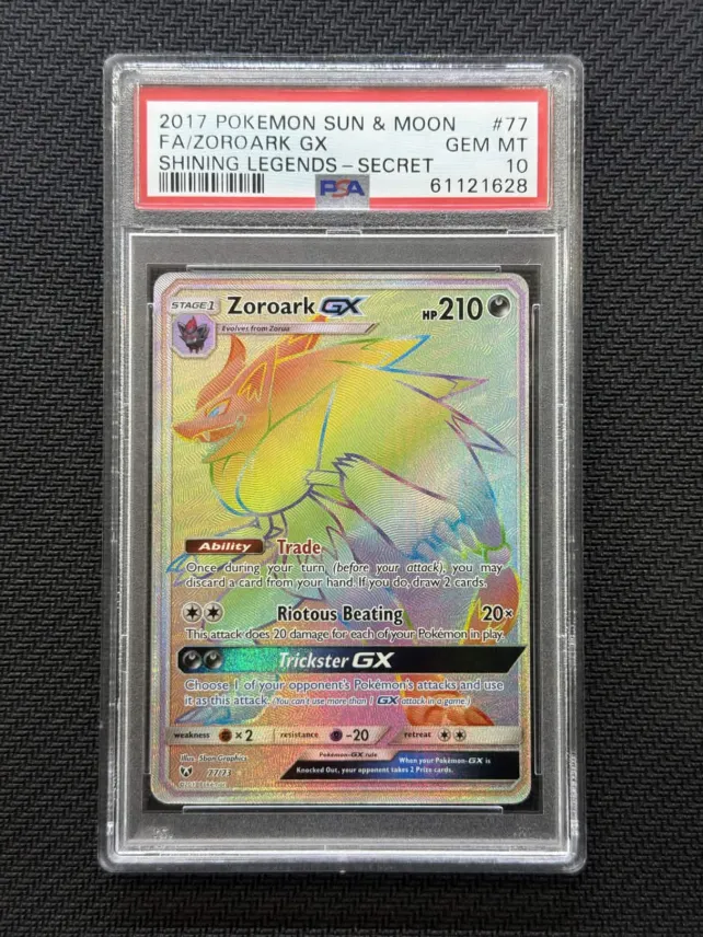 2017 POKEMON SUN & MOON SHINING LEGENDS #77 FA/ZOROARK GX SHINING LEGENDS-SECRET PSA 10 - 628