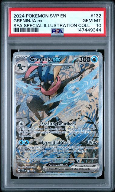 2024 POKEMON SVP EN-SV BLACK STAR PROMO #132 GRENINJA ex SFA SPECIAL ILLUSTRATION COLL PSA 10 - 344