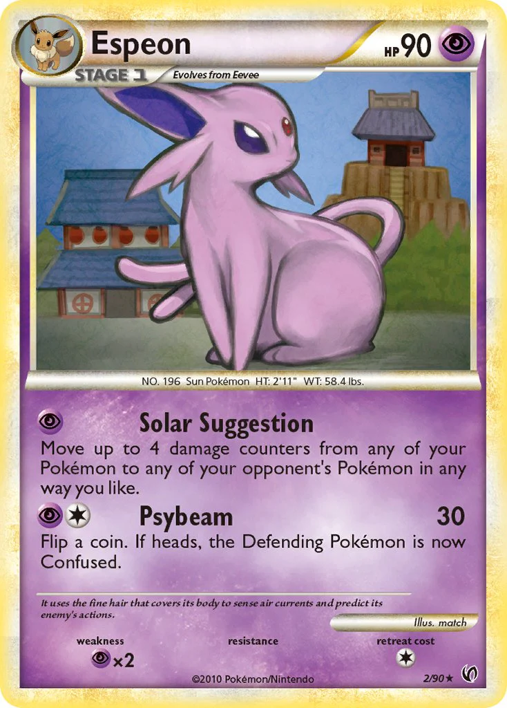 Espeon (2/90) (Cracked Ice Holo) (Theme Deck Exclusive) [HeartGold & SoulSilver: Unleashed]