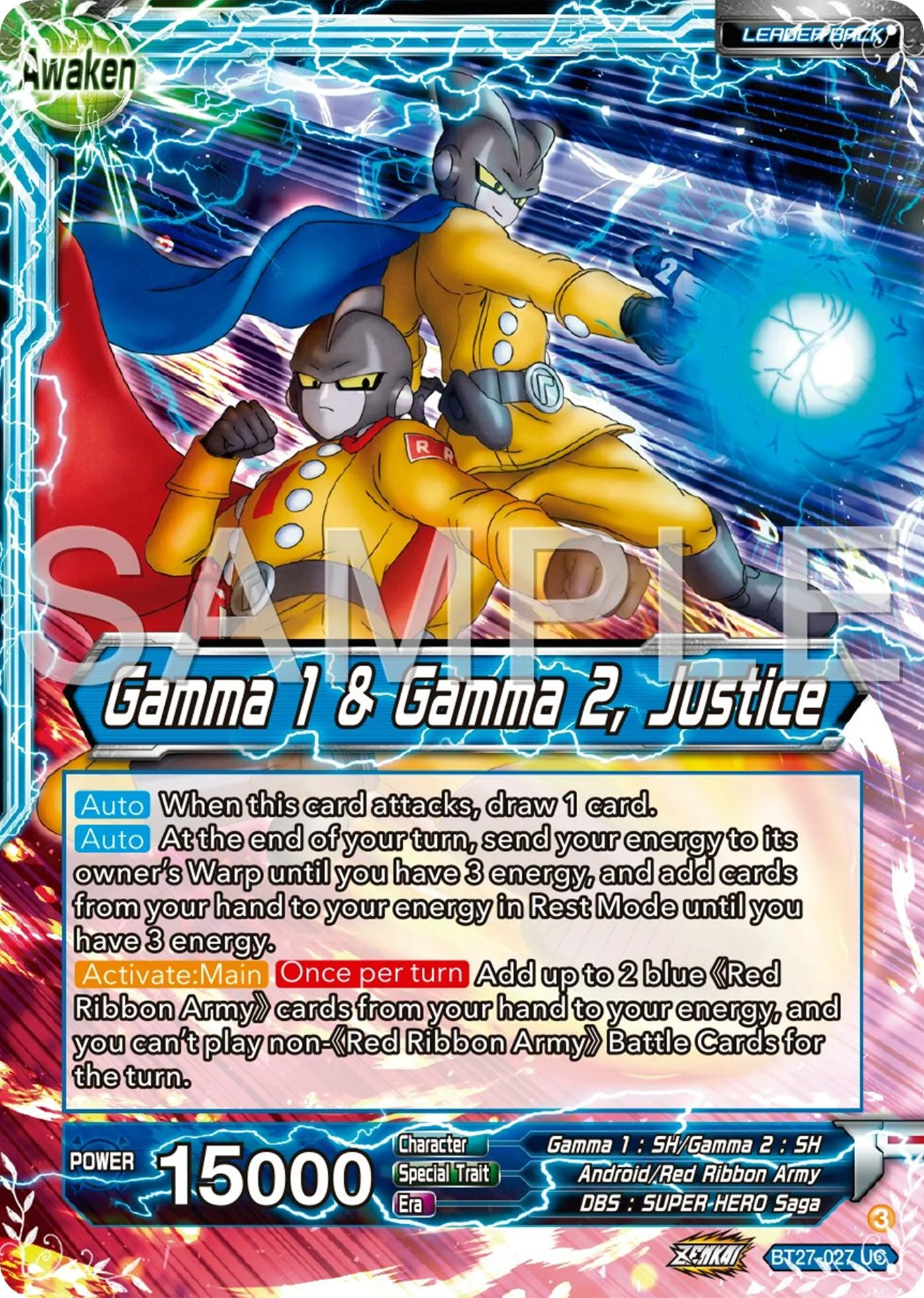 Gamma 2 // Gamma 1 & Gamma 2, Justice (BT27-027) [History of Z] - Image 2