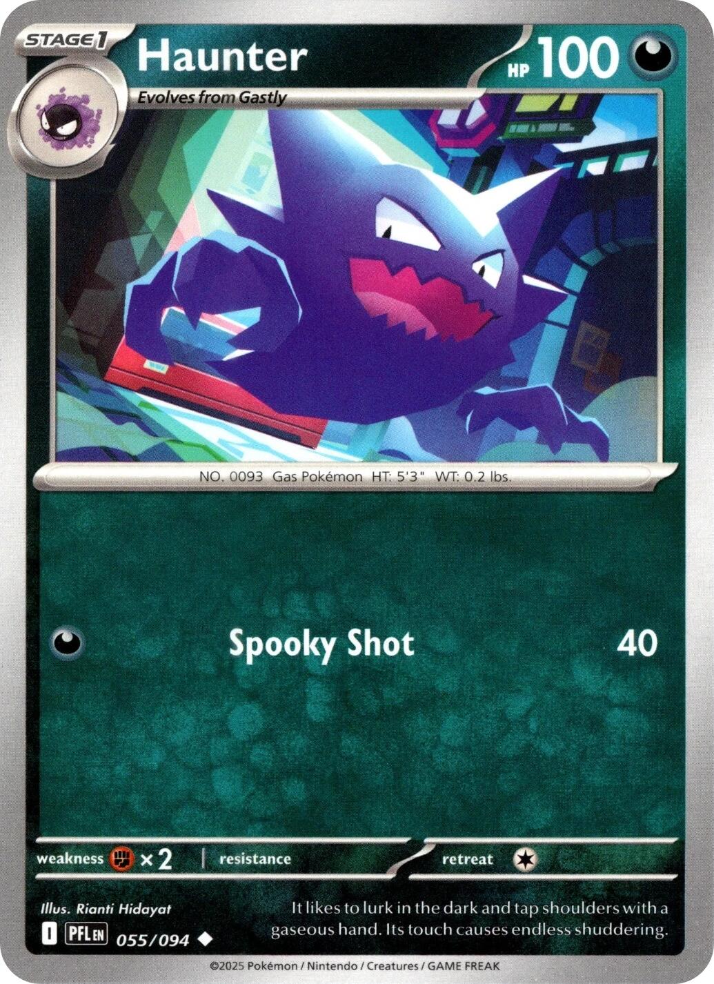 Haunter (055/094) (Reverse Holo) [Mega Evolution: Phantasmal Flames]