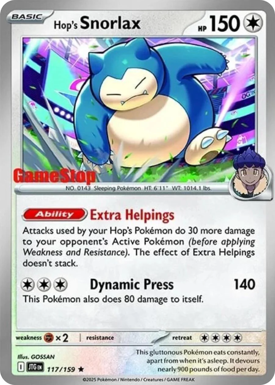 *SEALED* Hop's Snorlax (117/159) (GameStop) (Cosmos Holo) [Scarlet & Violet: Journey Together]