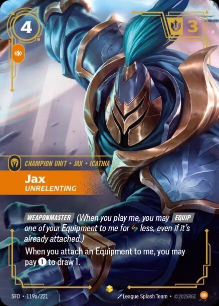 Jax - Unrelenting (Alternate Art) - Spiritforged (SPF)