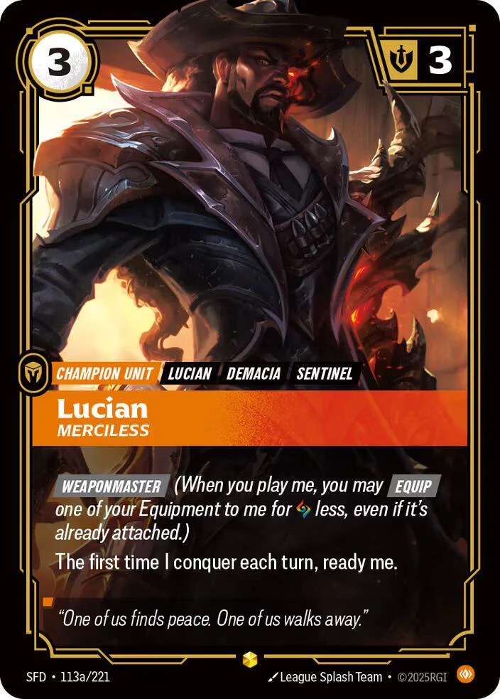 Lucian - Merciless (Alternate Art) - Spiritforged (SPF)