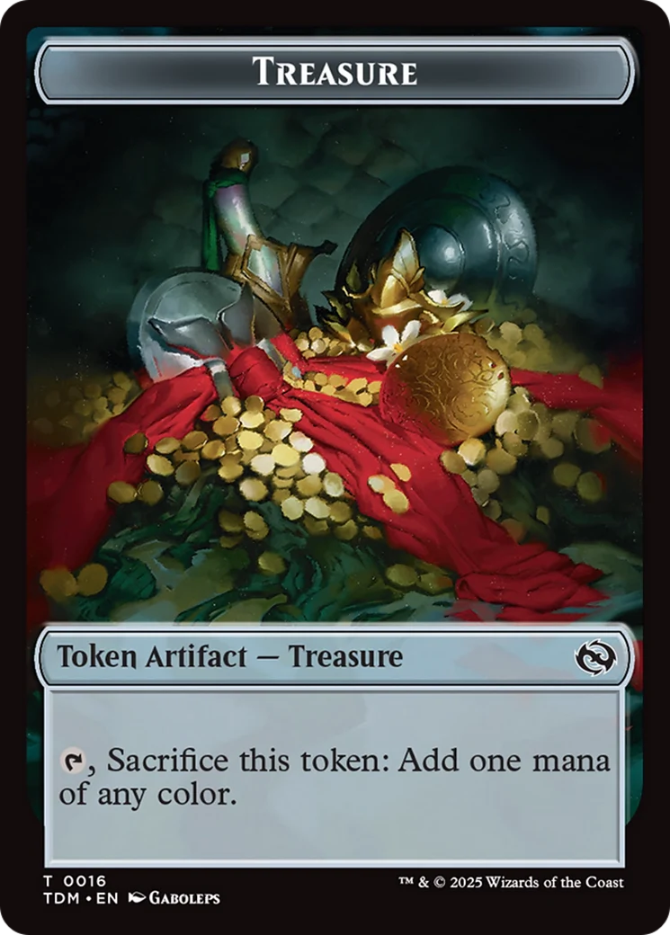 Spirit // Treasure Double-Sided Token [Tarkir: Dragonstorm Commander Tokens] - Image 2