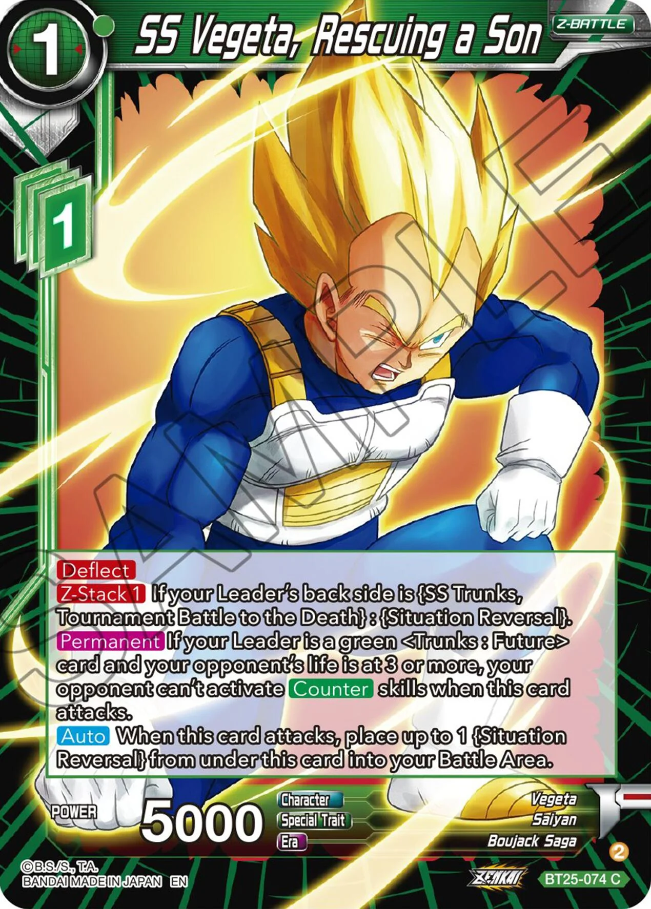 SS Vegeta, Rescuing a Son (BT25-074) [Legend of the Dragon Balls]