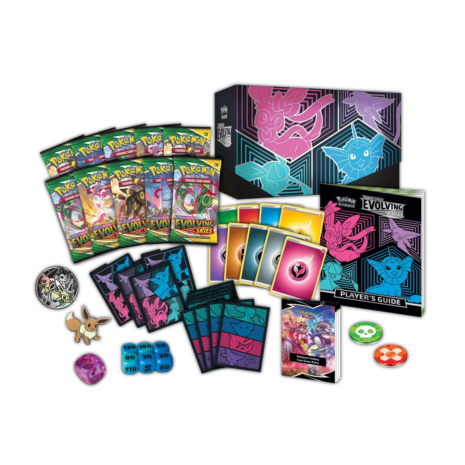 Sword & Shield: Evolving Skies - Elite Trainer Box (Glaceon/Vaporeon/Sylveon/Espeon) (Pokemon Center Exclusive) - Image 2