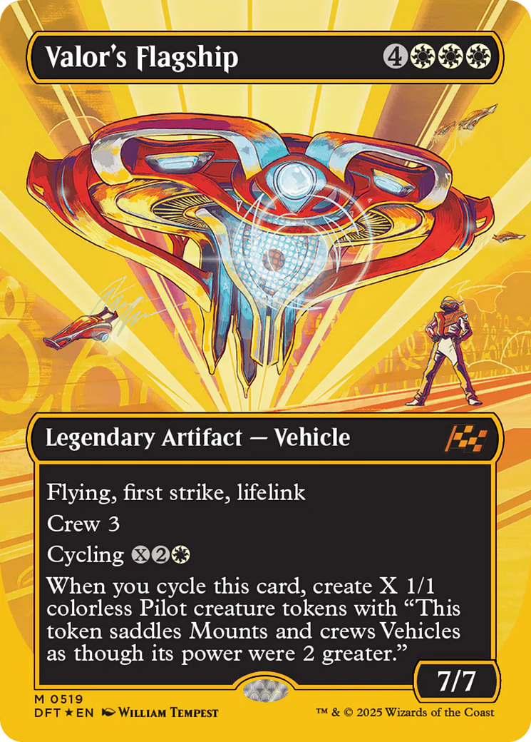 Valor's Flagship (Borderless) (First-Place Foil) [Aetherdrift]