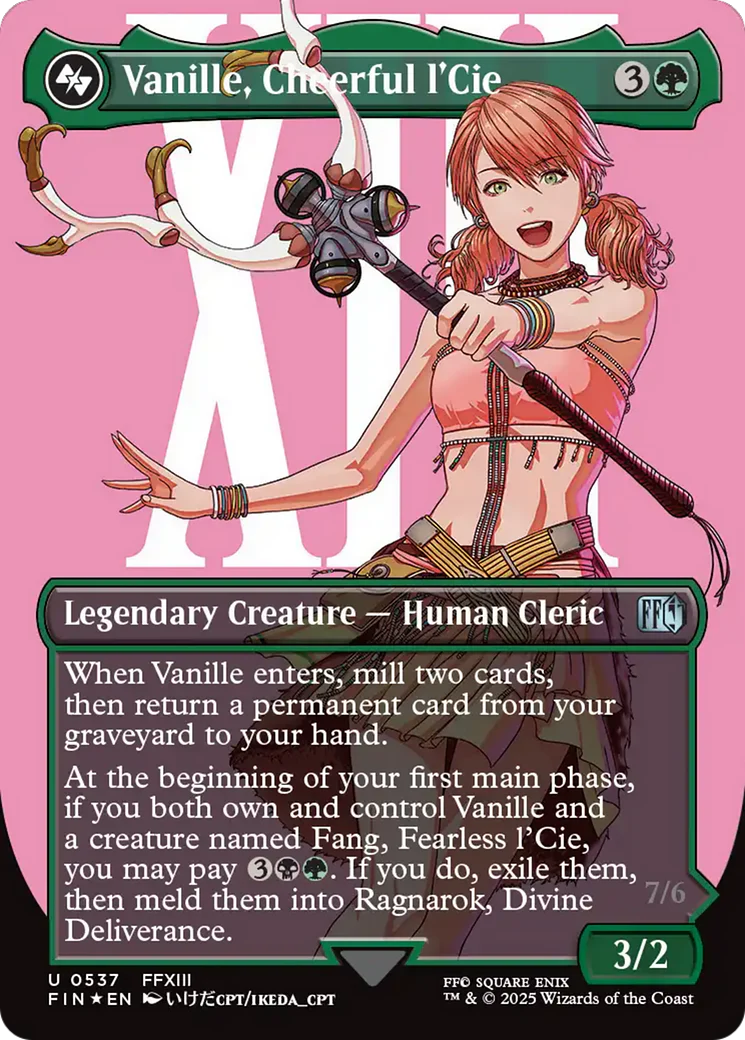 Vanille, Cheerful l'Cie // Ragnarok, Divine Deliverance (Borderless) (Surge Foil) [FINAL FANTASY]