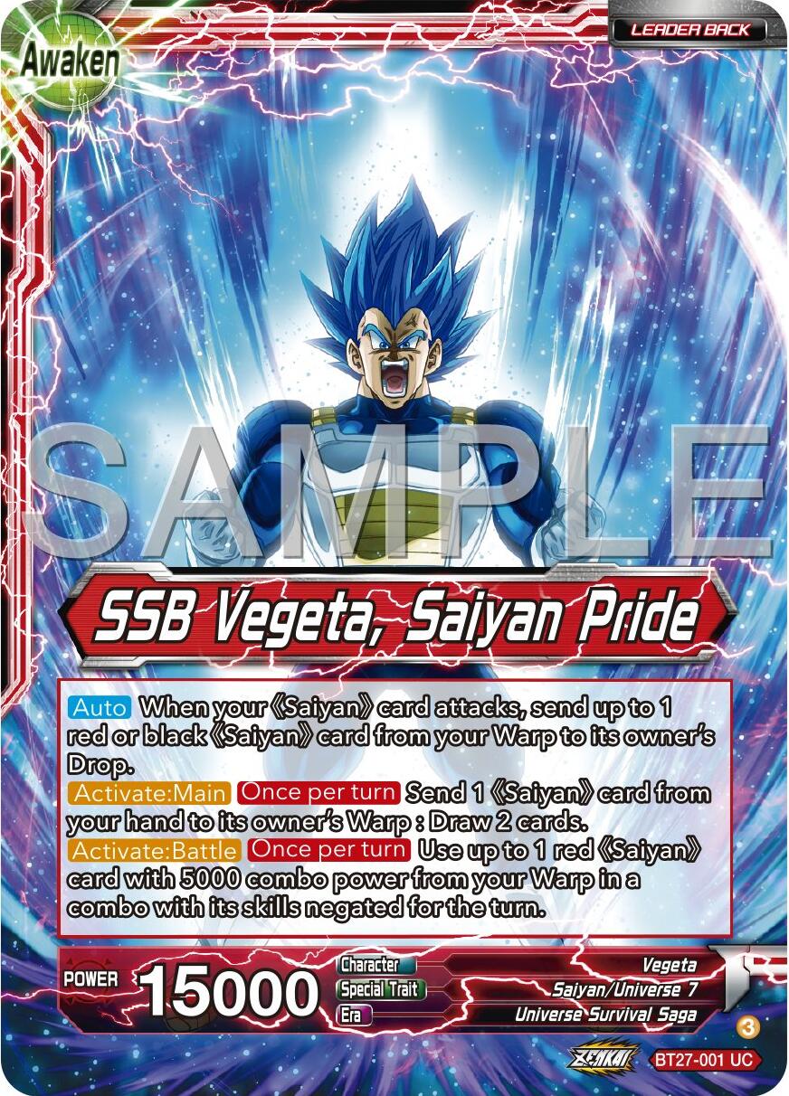 Vegeta // SSB Vegeta, Saiyan Pride (BT27-001) [History of Z] - Image 2