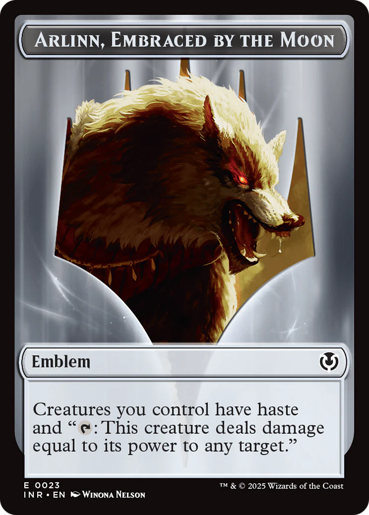 Wolf (0018) // Emblem - Arlinn, Embraces by the Moon Double-Sided Token [Innistrad Remastered Tokens] - Image 2